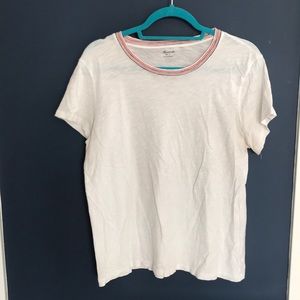 Madewell Whisper Cotton Stripped Rib-Crewneck Tee